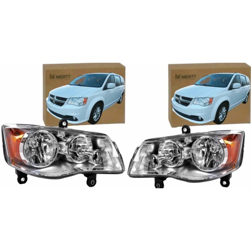 REFLEKTORY LAMPY PRZÓD LEWY PRAWY DODGE GRAND CARAVAN 2008-2016 KOMPLET