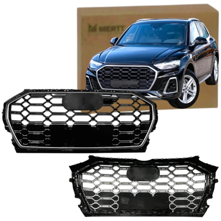 SREBRNY ATRAPA KRATKA CHŁODNICY GRILL S-LINE AUDI Q5 80A 2020+ LCI LIFT