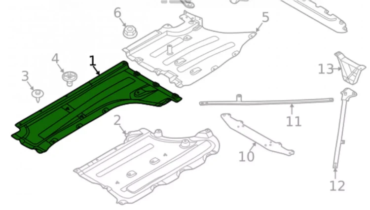 OSŁONA PODWOZIA PRAWA podłoga materiałowa BMW X3 G01 X4 G02 2018+