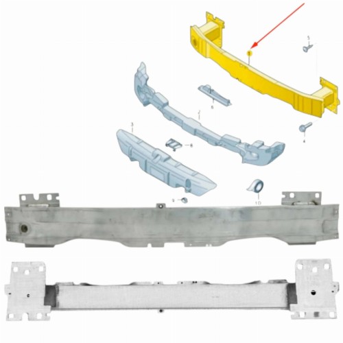 BELKA wzmocnienie ZDERZAKA przód ALUMINIUM 8V4807109 AUDI A3 8V 2012-2016